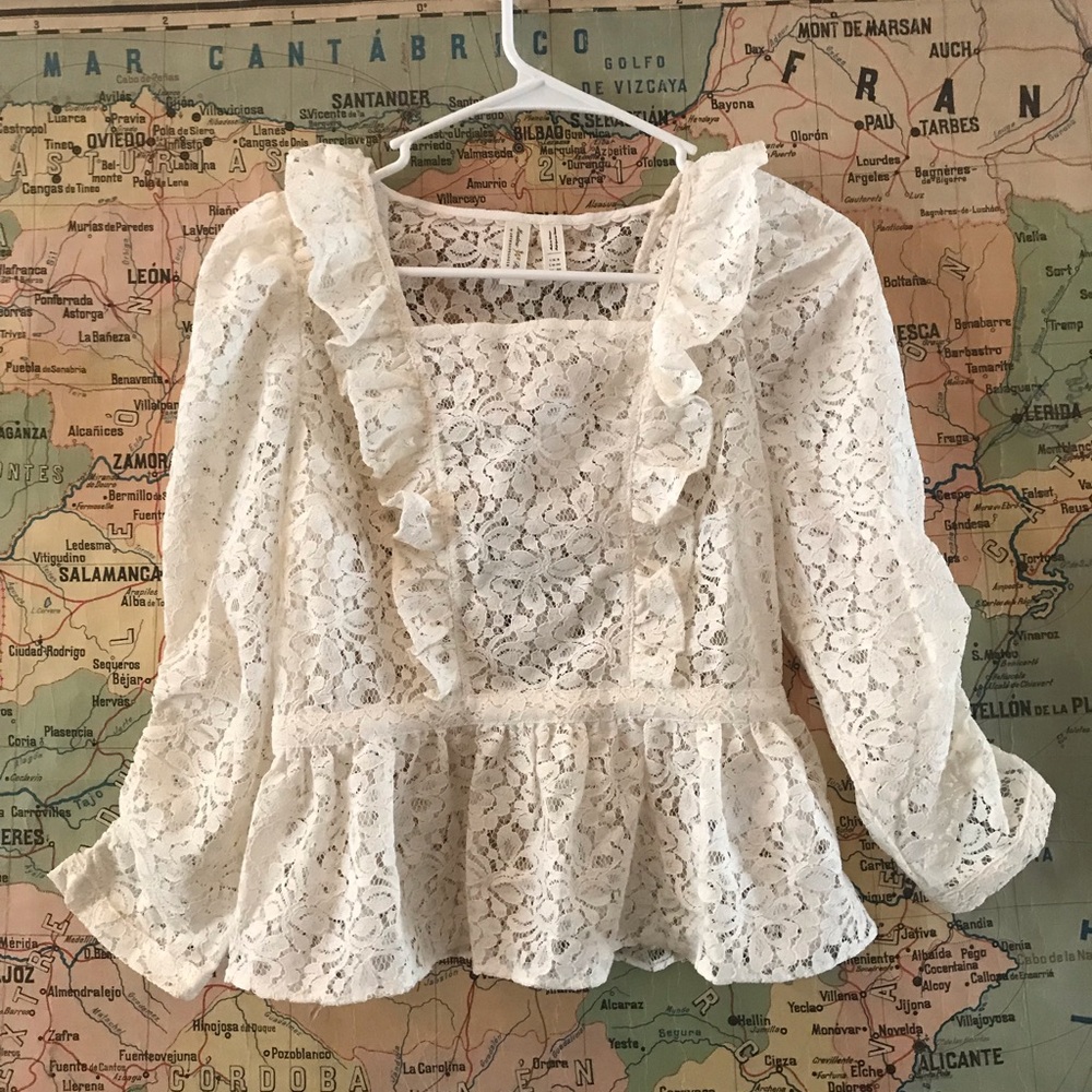 Meadow Rue Ivie Ruffled Lace blouse - Picture 2 of 5